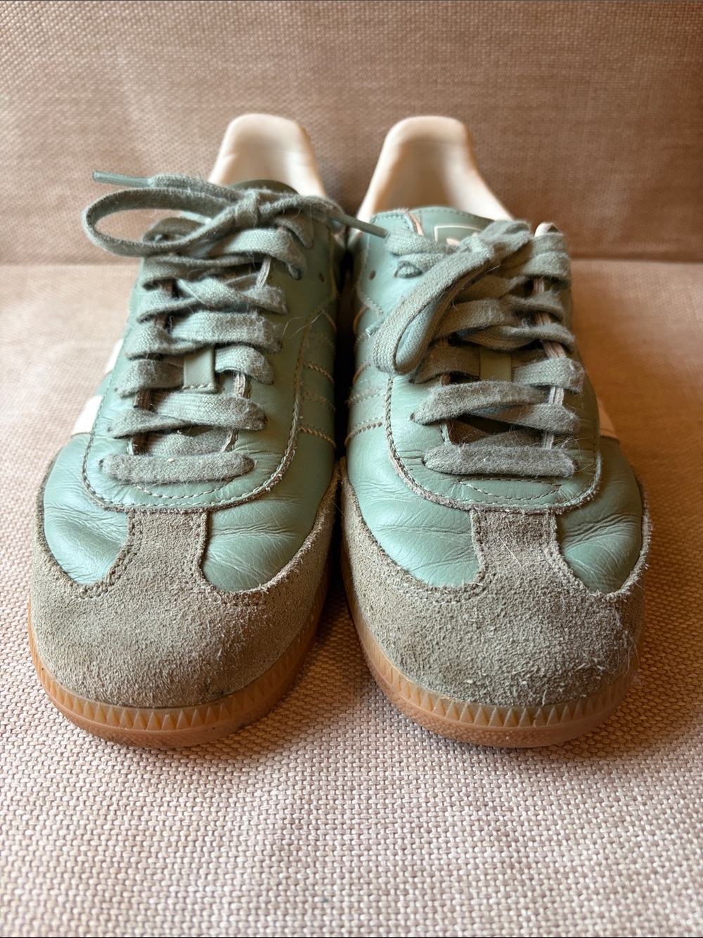 adidas Women's Sage Green Leather & Suede Athletic Sneakers